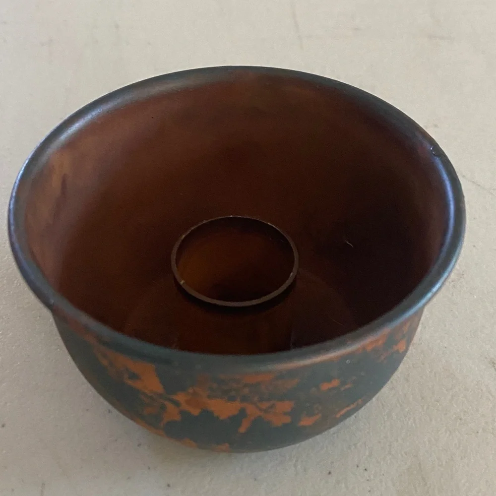 Brown Ceramic Taper Candle Holders - Set of 2